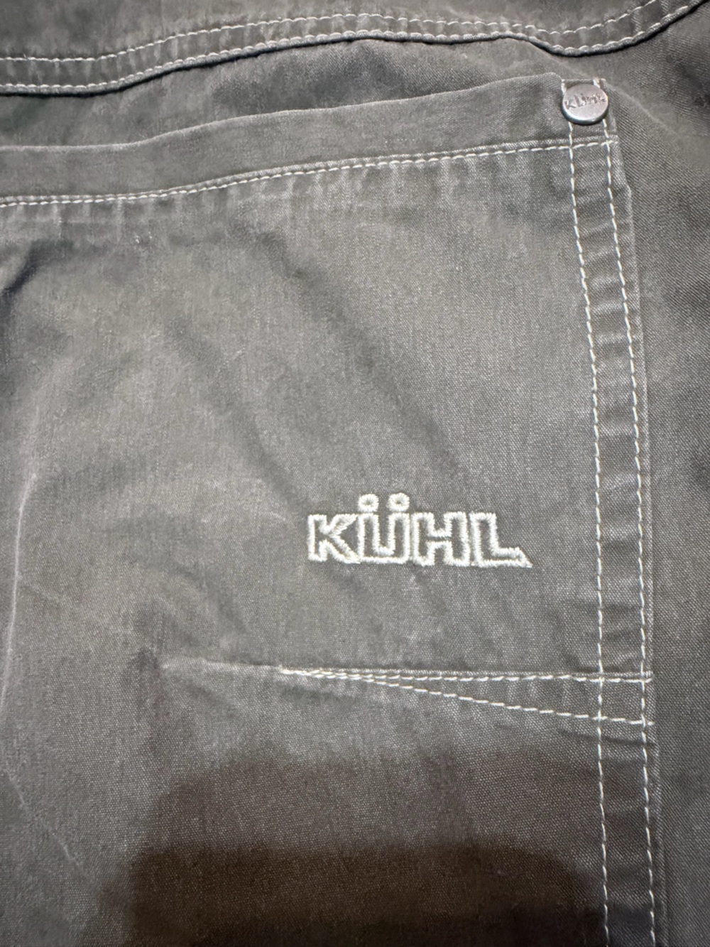 Kuhl Men's Charcoal Cargo Pants with White Logo